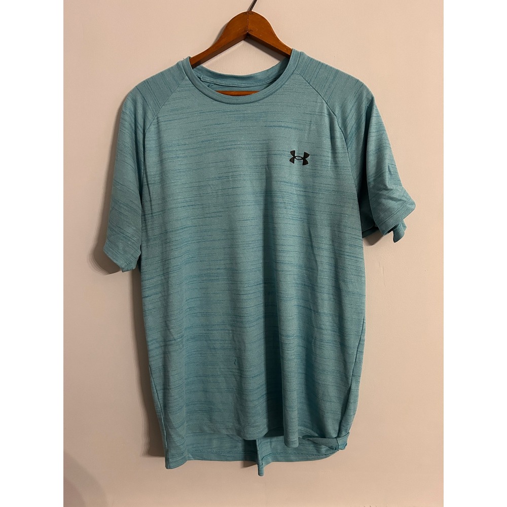 Under Armour Mens Tech 2.0 Short Sleeve Training Shirt Blue Heather Large Loose